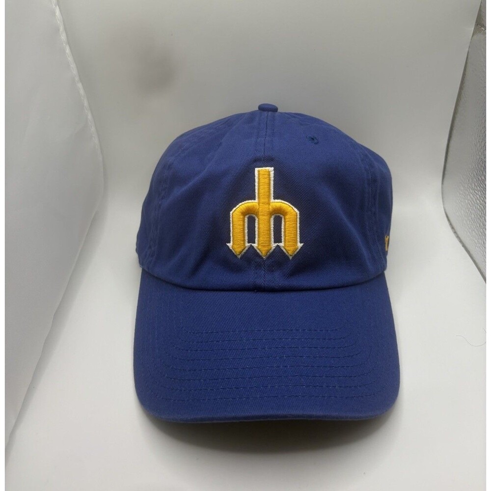‘47 MLB Seattle Mariners Throwback Blue Clean Up Adjustable Cooperstown Hat